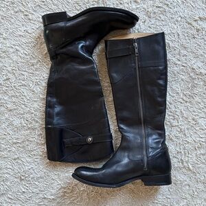 FRYE Molly Button Black Tall Boots